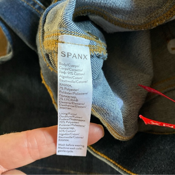 SPANX Women's  Blue Denim Cropped Flare Jeans Pull-On Stretch 20327Q Size MEDIUM - Picture 9 of 12